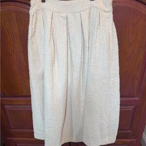 Textured Cream Midi Skirt